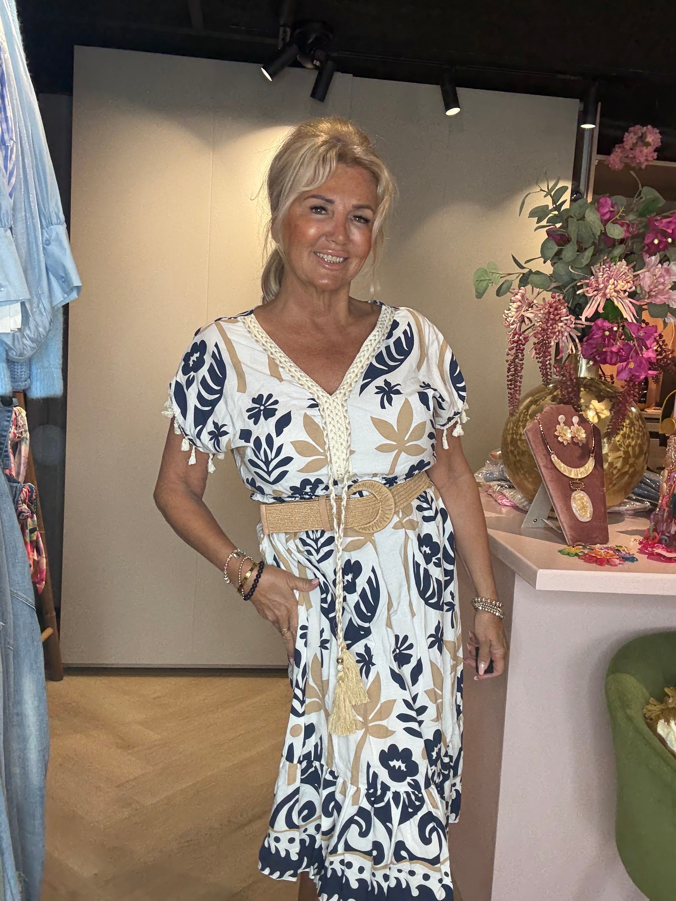 Jurk Tulum Dress Donker Blauw